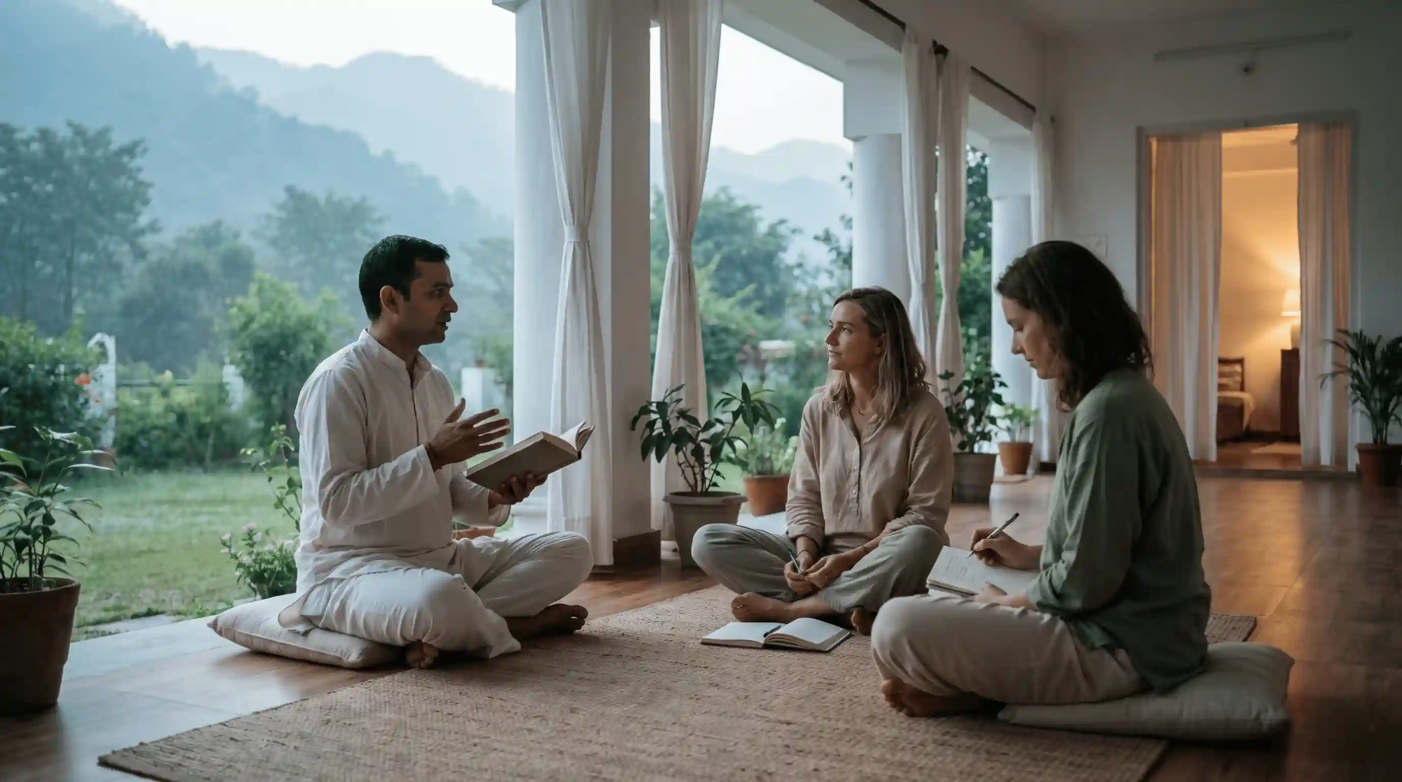 Spiritual sadhana retreat in Rishikesh with guided yogic study at Shreevan Wellness