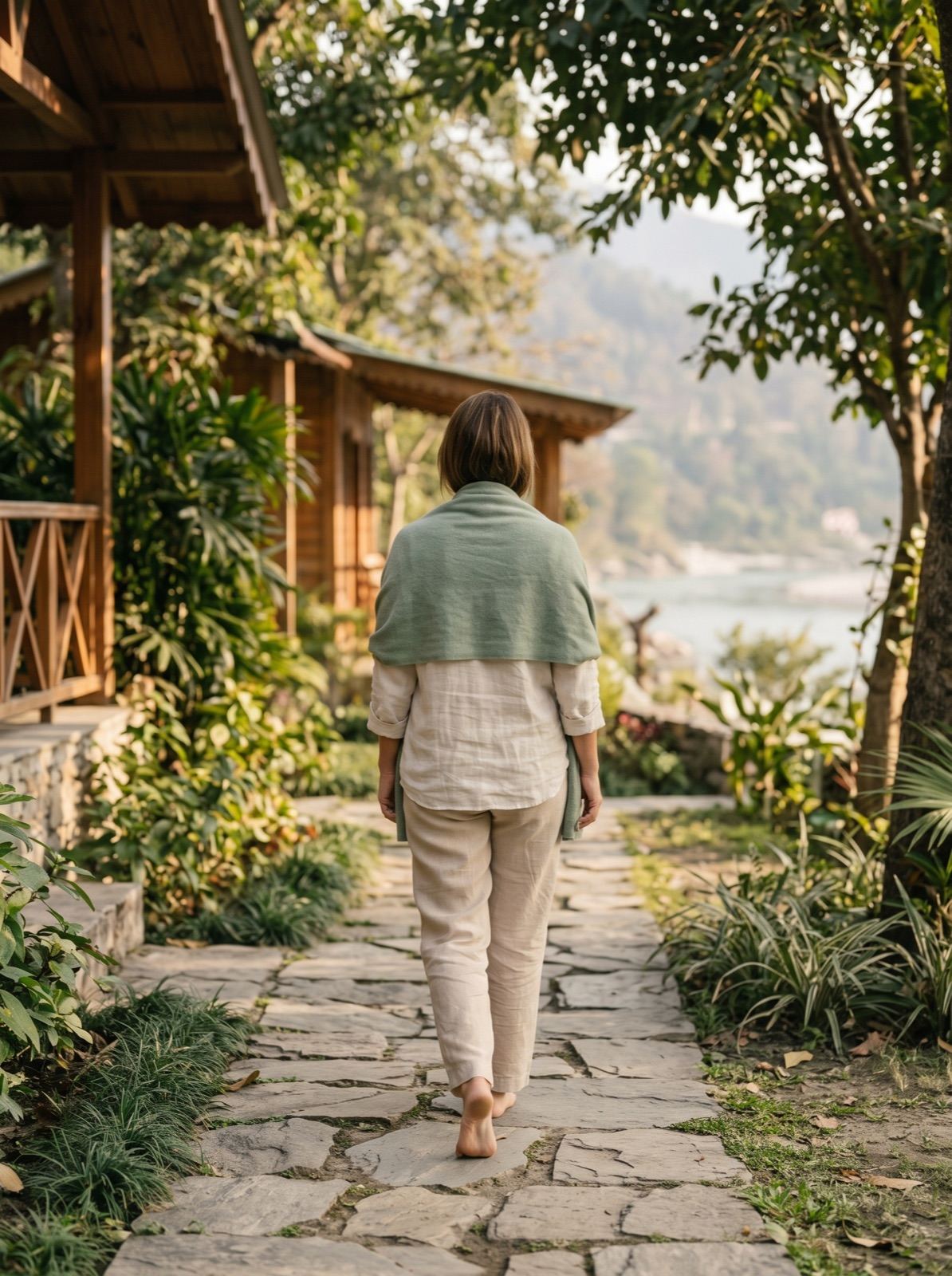 Guest in quiet reflection during the integration phase of the 7-day foundation retreat